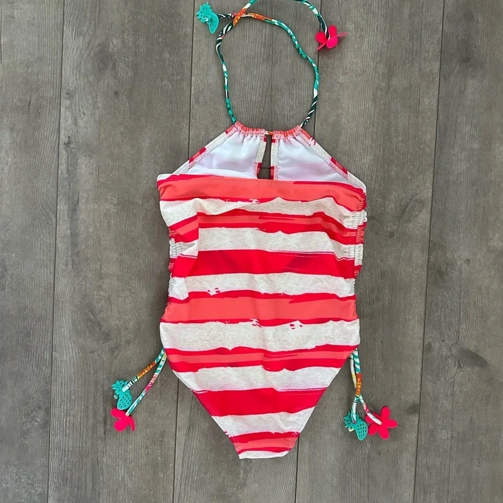 New Big Chill Tropical Vibrant One-Piece Swimsuit Size 7/8 Little Girls